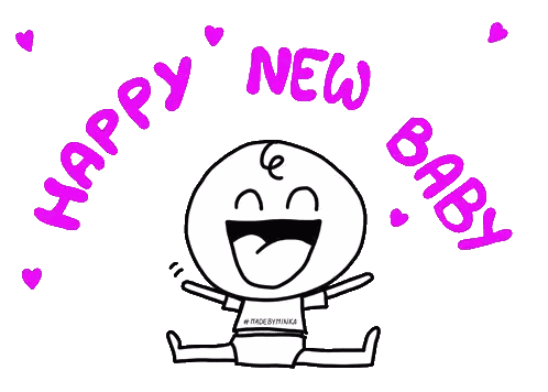 Baby With Happy New Baby Text Sticker