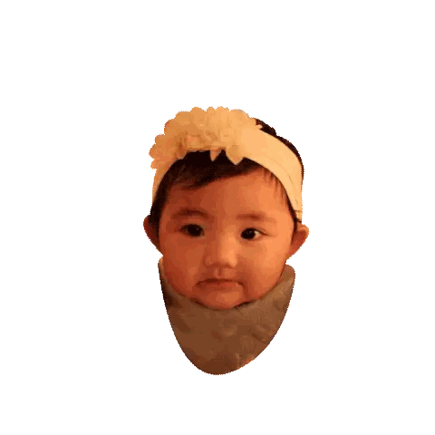 Baby With Headband And Bib Sticker