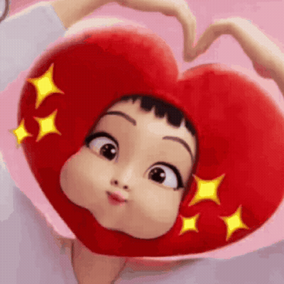 Baby With Heart Hat And Heart Hands GIF