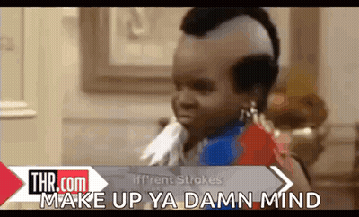 Baby With Mohawk Saying Make Up Ya Damn Mind GIF