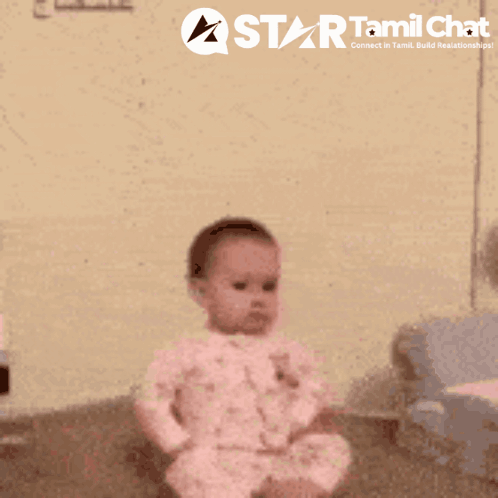 Baby With Star Tamil Chat Logo Behind Him GIF