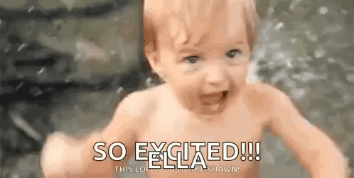 Baby Without Shirt Standing In Water Crying GIF