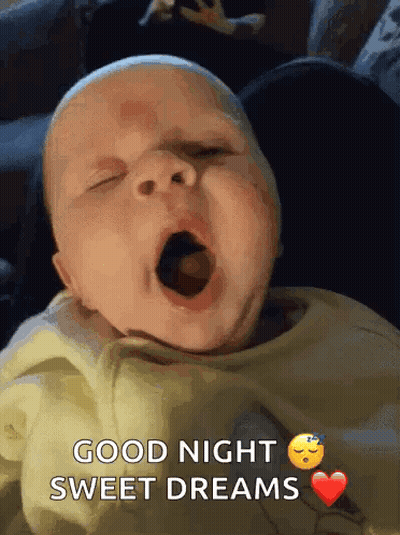 Baby Yawning Good Night Sweet Dreams GIF