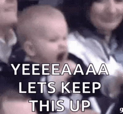 Baby Yawning In Crowd GIF