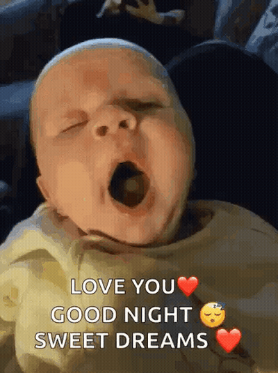 Baby Yawning Saying Love You Good Night GIF
