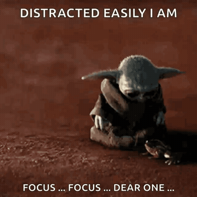 Baby Yoda And Frog Distracted Easily I Am GIF