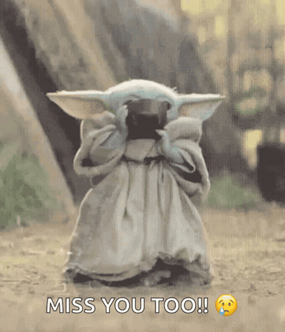 Baby Yoda Crying Miss You Too GIF
