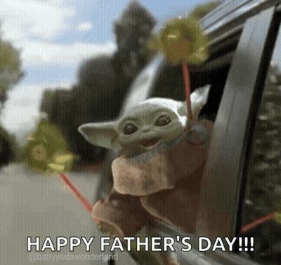 Baby Yoda Doll Sticking Head Out Car Window GIF