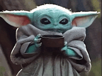 Baby Yoda Drink GIF