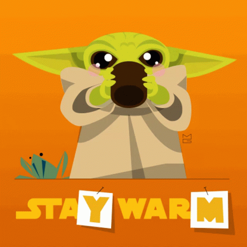 Baby Yoda Drinking From Cup With Stay Warm GIF