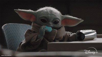 Baby Yoda Eating Cookie GIF