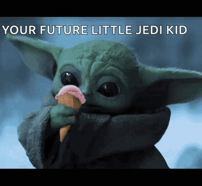 Baby Yoda Eating Ice Cream GIF