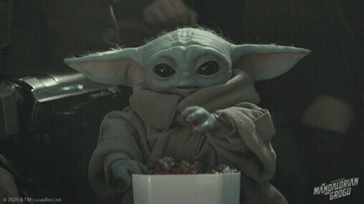 Baby Yoda Eating Popcorn GIF