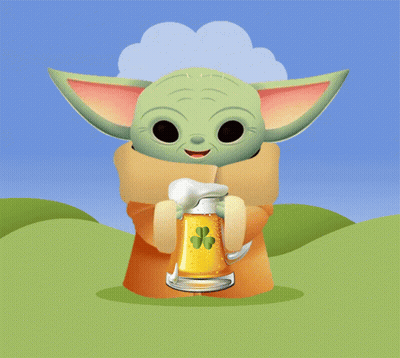 Baby Yoda Holding Beer Mug With Shamrock GIF