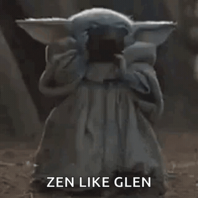 Baby Yoda Holding Book Saying Zen Like Glen GIF