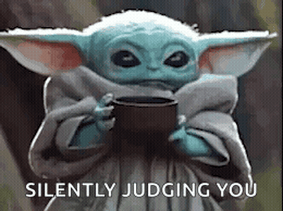 Baby Yoda Holding Coffee GIF