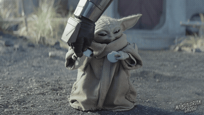 Baby Yoda Holding Grugu GIF