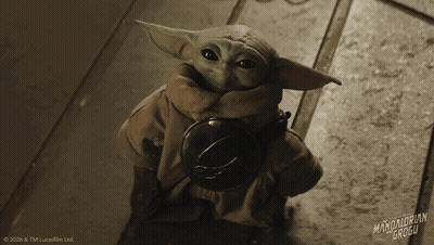 Baby Yoda Holding Helmet GIF