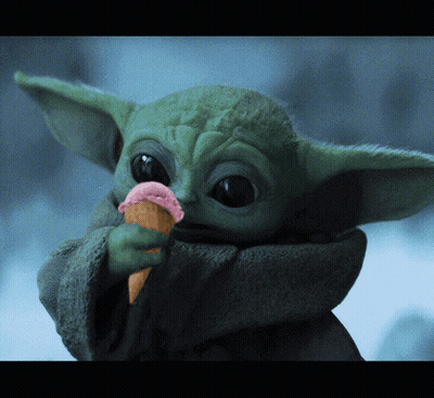 Baby Yoda Holding Ice Cream Cone GIF