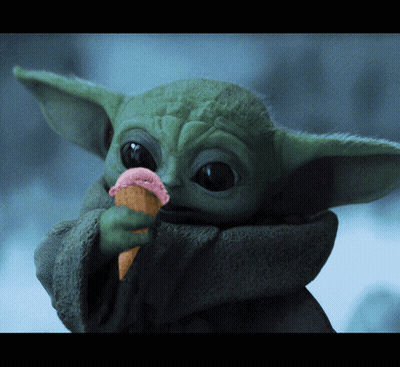 Baby Yoda Holding Ice Cream Cone GIF