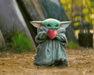 Baby Yoda Holding Red Heart GIF