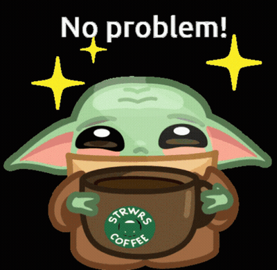 Baby Yoda Holding Straws Coffee