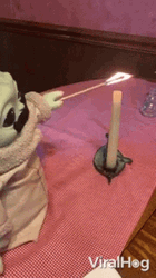 Baby Yoda Lighting Bougie GIF
