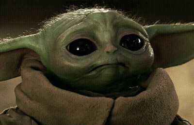 Baby Yoda Looking At Camera GIF