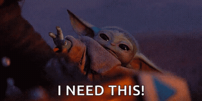 Baby Yoda Mandalorian Waving Saying I Need This GIF