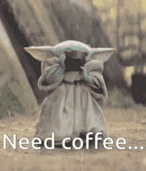 Baby Yoda Need Coffee GIF
