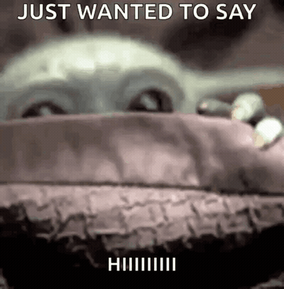 Baby Yoda Peeking Behind Wall Saying Just Wanted To Say GIF