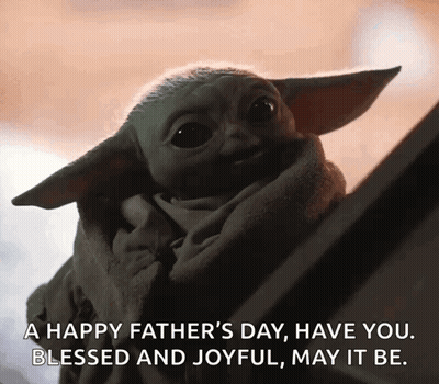 Baby Yoda Saying Happy Father's Day GIF