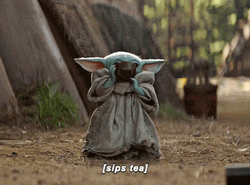 Baby Yoda Sips Tea GIF