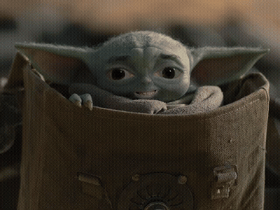 Baby Yoda Sitting In Bag GIF