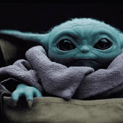 Baby Yoda Sitting In Blanket GIF