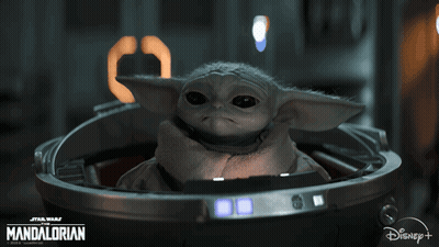 Baby Yoda Sitting In Metal Container GIF
