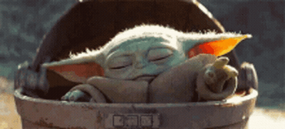 Baby Yoda Sleeping In Bucket GIF