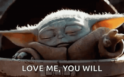 Baby Yoda Sleeping In Bucket Love Me You Will GIF