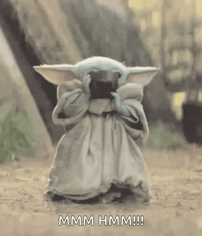 Baby Yoda Standing In Dirt Covering Face GIF