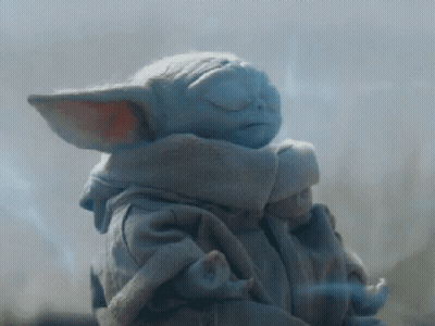 Baby Yoda Statue With Eyes Closed GIF