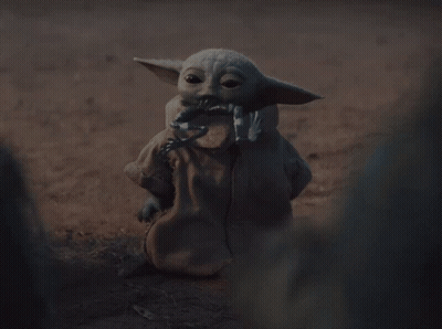 Baby Yoda With Frog In Mouth GIF