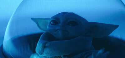 Baby Yoda With Helmet Looking GIF