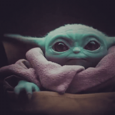 Baby Yoda With Pink Blanket Close Up GIF