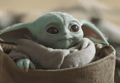 Baby Yoda With Scarf GIF