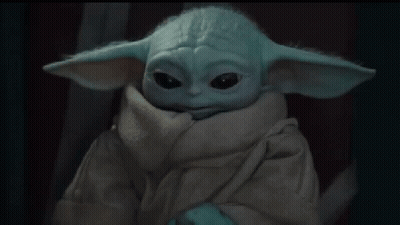 Baby Yoda With Tear Coming Out of Mouth