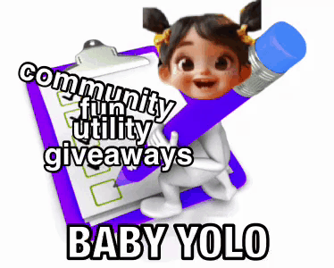 Baby Yolo Is Holding A Purple Pencil In Front Of A Clipboard GIF