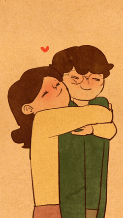 Back Hug Morning Kisses GIF