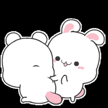 Back Massage Cute Couple Bunnies GIF