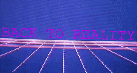 Back To Reality In Pink On Blue GIF