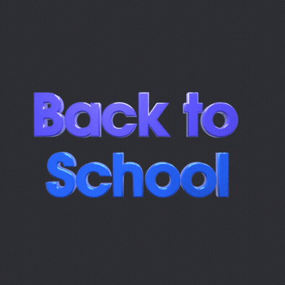 Back To School In Blue Letters GIF